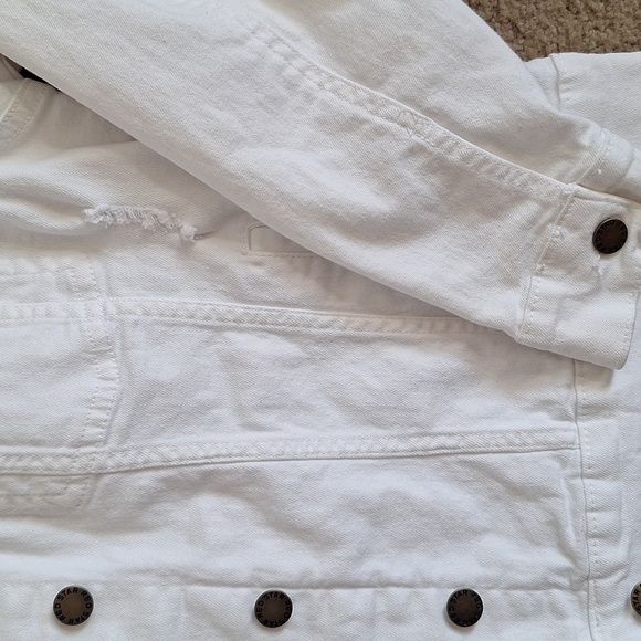 Red Star White Denim Jacket Size Large - Picture 5 of 11